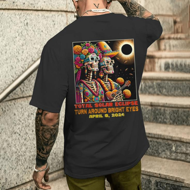 Sugar Skull Total Solar Eclipse Turn Around Bright Eyes Men's T-shirt Back Print Gifts for Him