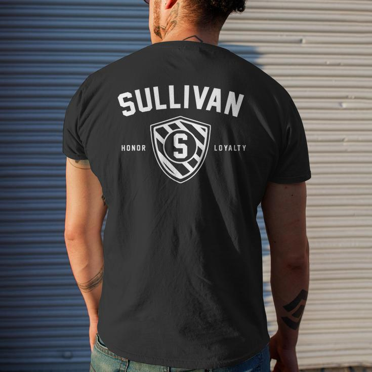 Sullivan Family Shield Last Name Crest Matching V2 Mens Back Print T-shirt Gifts for Him