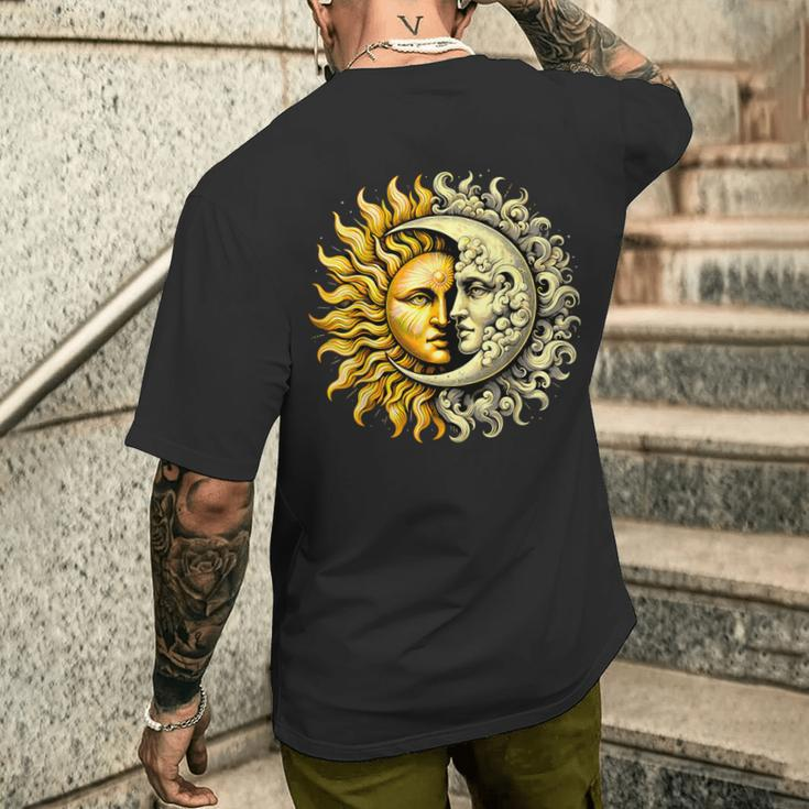 Sun And Moon Yin Yang Men's T-shirt Back Print Gifts for Him