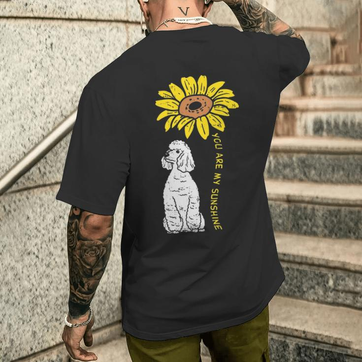 Sunflower Sunshine Poodle Dog Lover Owner Men's T-shirt Back Print Gifts for Him