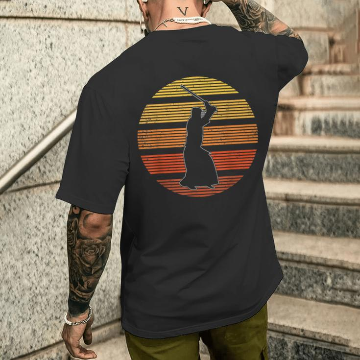 Sunset Kendo Martial Arts Lover Vintage Retro Kendo Men's T-shirt Back Print Funny Gifts