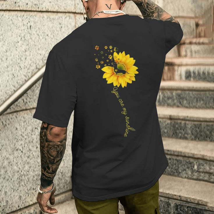 You Are My Sunshine Half Sunflower Dachshund Dog Men's T-shirt Back Print Gifts for Him