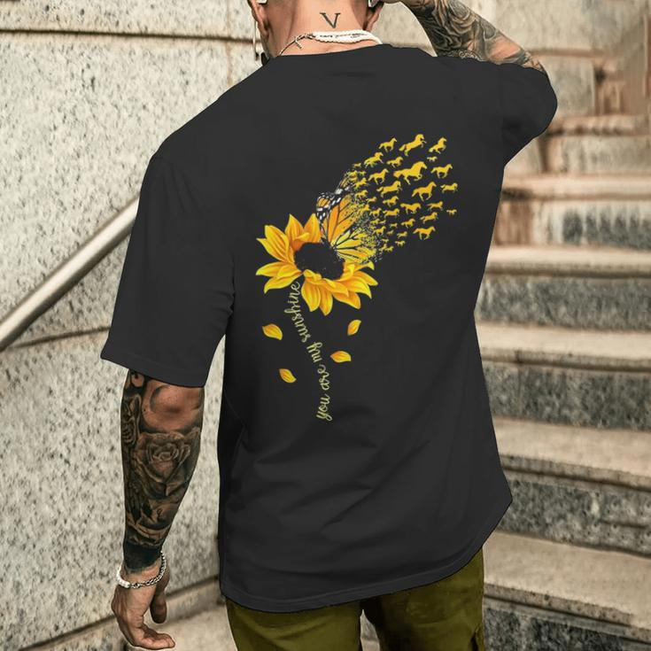 You Are My Sunshine Horse Sunflower Horses Lover Men's T-shirt Back Print Gifts for Him