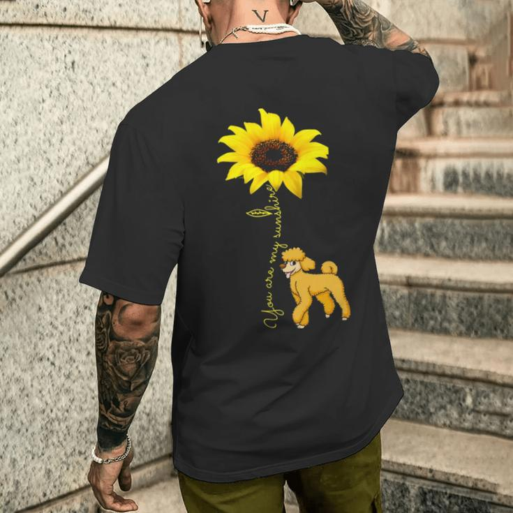 You Are My Sunshine Sunflower Cute Poodle Men's T-shirt Back Print Gifts for Him