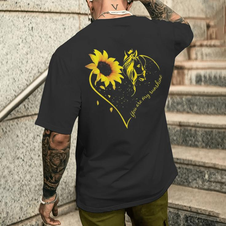 You Are My Sunshine Sunflower And Horse Lovers Men's T-shirt Back Print Gifts for Him