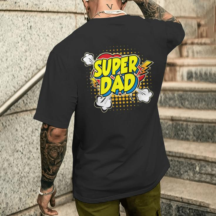 Super Awesome Matching Superhero Dad Men's T-shirt Back Print Gifts for Him