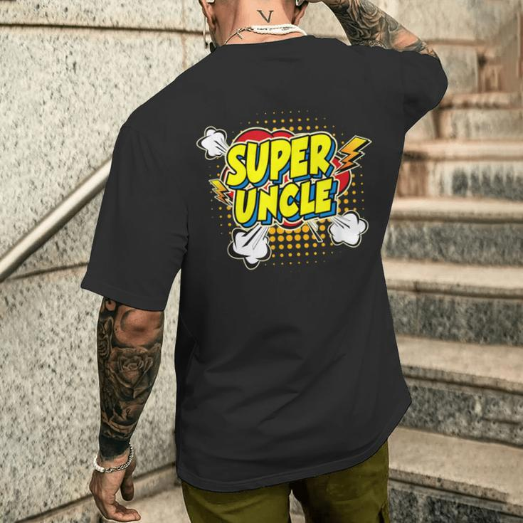 Super Awesome Matching Superhero Uncle Men's T-shirt Back Print Gifts for Him
