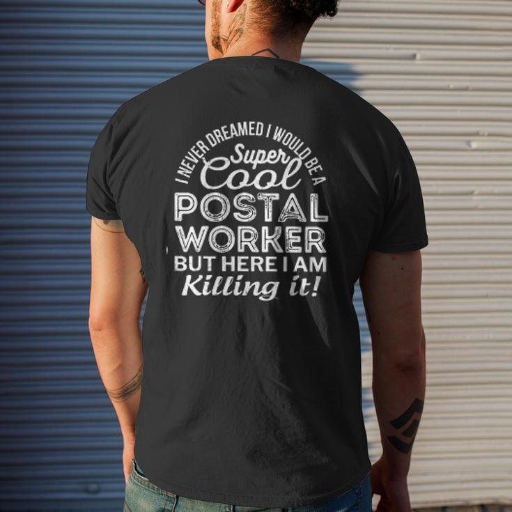Super Cool Postal Worker Mens Back Print T-shirt Gifts for Him