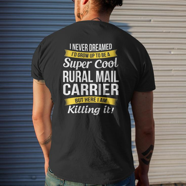 Super Cool Rural Mail Carrier T-Shirt Mens Back Print T-shirt Gifts for Him