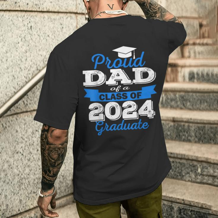 Super Proud Dad Of 2024 Graduate Awesome Family College Men's T-shirt Back Print Gifts for Him
