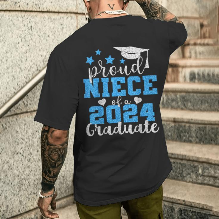 Super Proud Niece Of 2024 Graduate Awesome Family College Men's T-shirt Back Print Gifts for Him