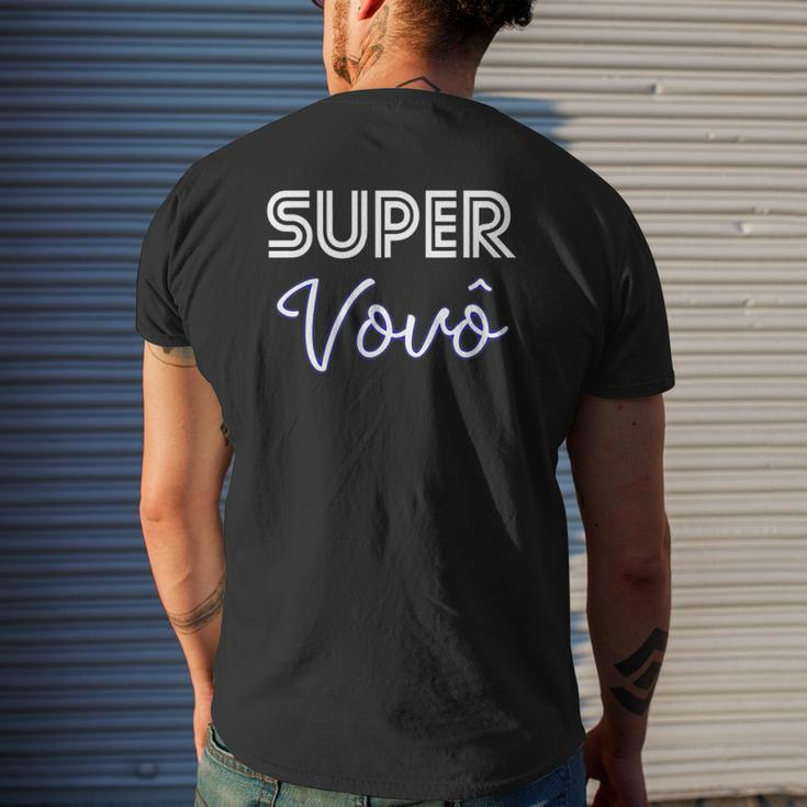 Super Vovô Brazil Grandfather Portuguese Brazilian Grandpa Mens Back Print T-shirt Gifts for Him
