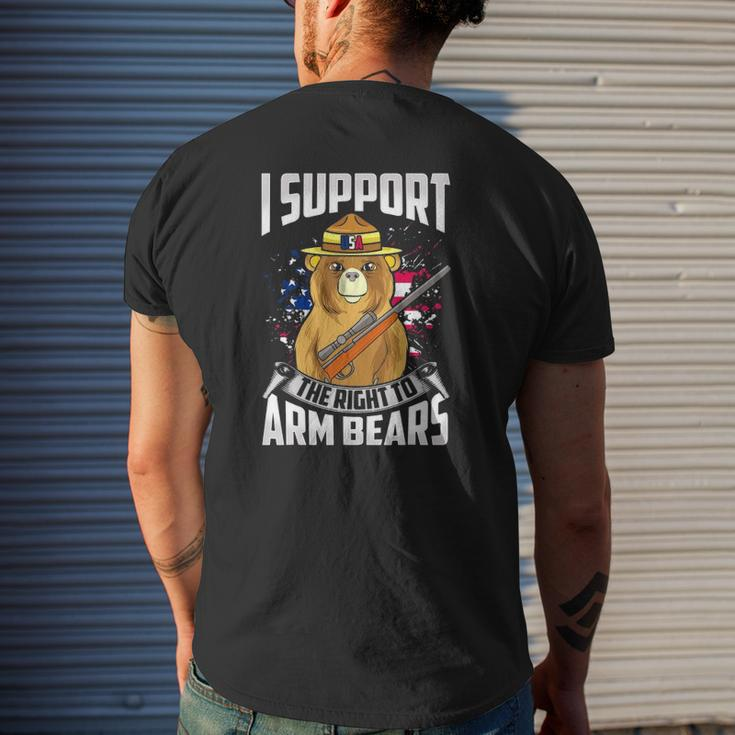 I Support The Right To Arm Bears Dad Joke Pun Mens Back Print T-shirt Gifts for Him