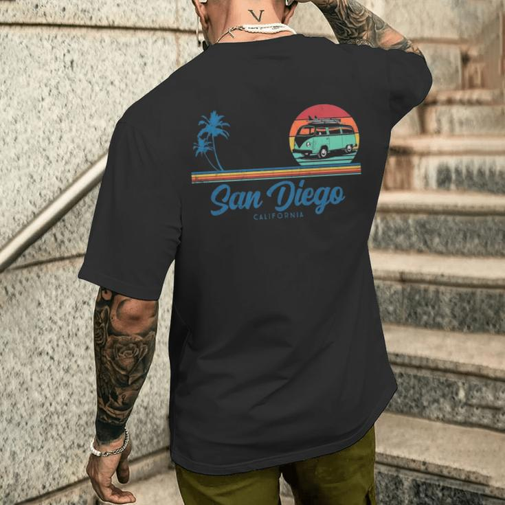 Surf California San Diego Retro Surfer Men's T-shirt Back Print Gifts for Him