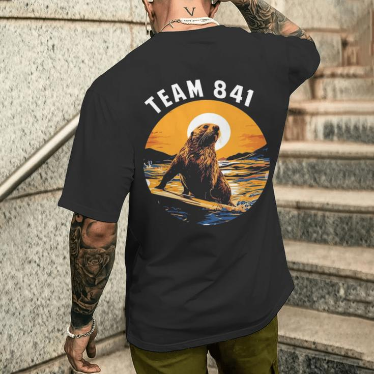 Surfing Otter 841 Otter My Way California Sea Otter Men's T-shirt Back Print Gifts for Him