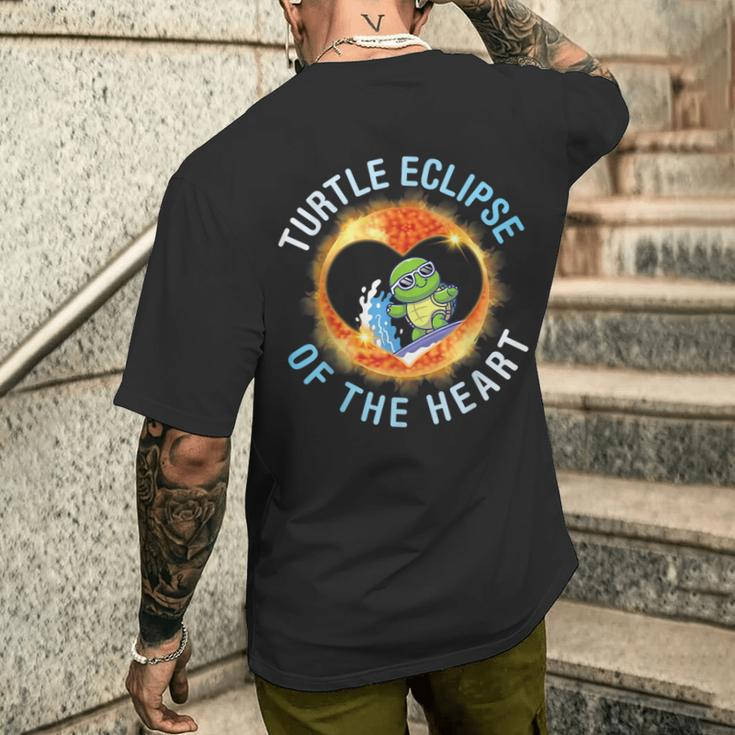 Surfing Total Eclipse Turtle Eclipse Of The Heart 04 08 2024 Men's T-shirt Back Print Gifts for Him