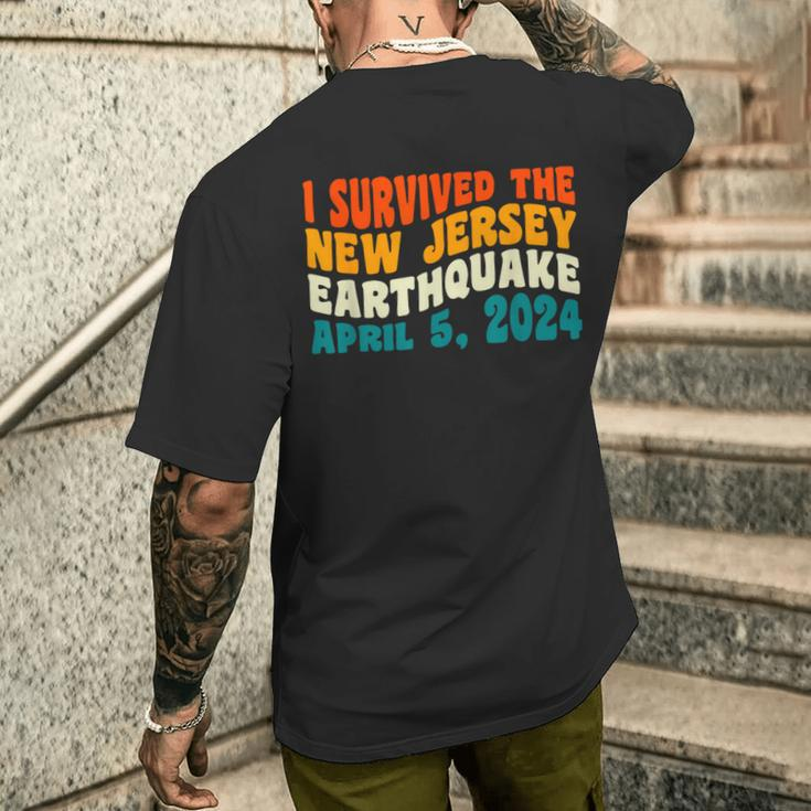 I Survived The New Jersey 48 Magnitude Earthquake Men's T-shirt Back Print Gifts for Him