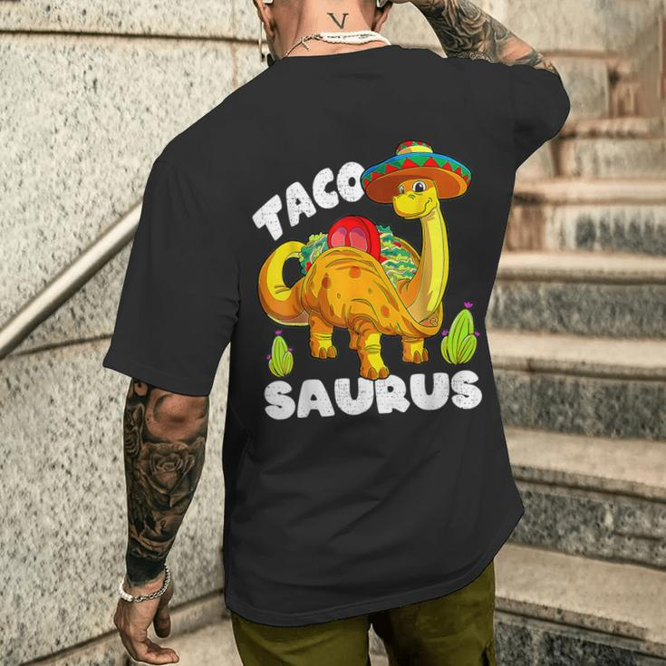 Tacosaurus Taco Dinosaur Dino Cinco De Mayo Mexican Men's T-shirt Back Print Gifts for Him