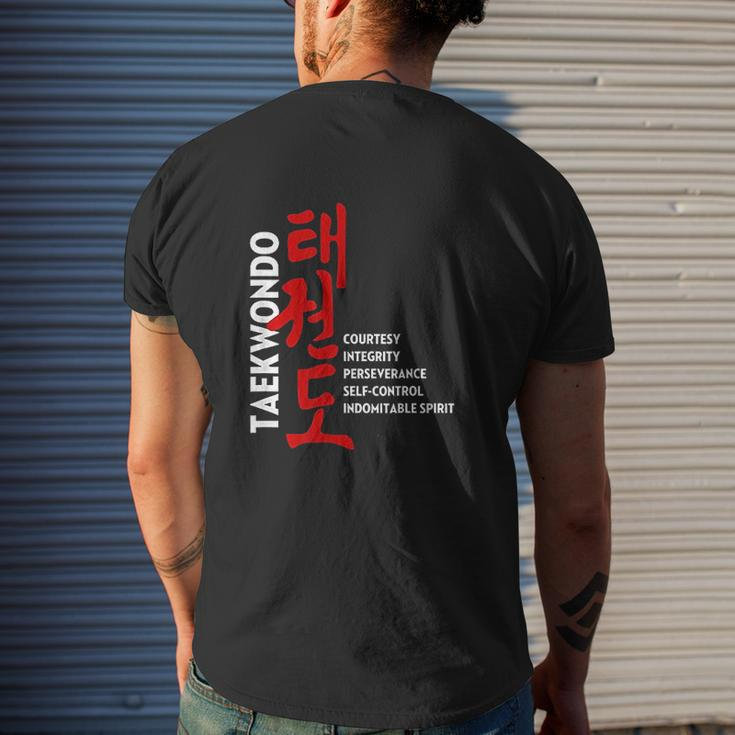 Taekwondo Tenets Martial Arts Graphic Mens Back Print T-shirt Gifts for Him