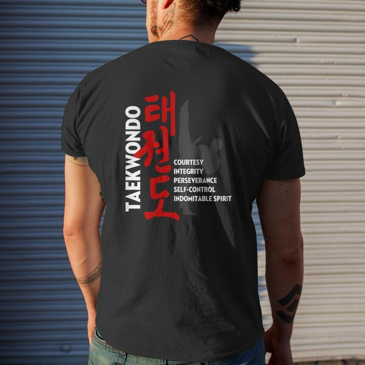Taekwondo Tenets Mens Back Print T-shirt Gifts for Him