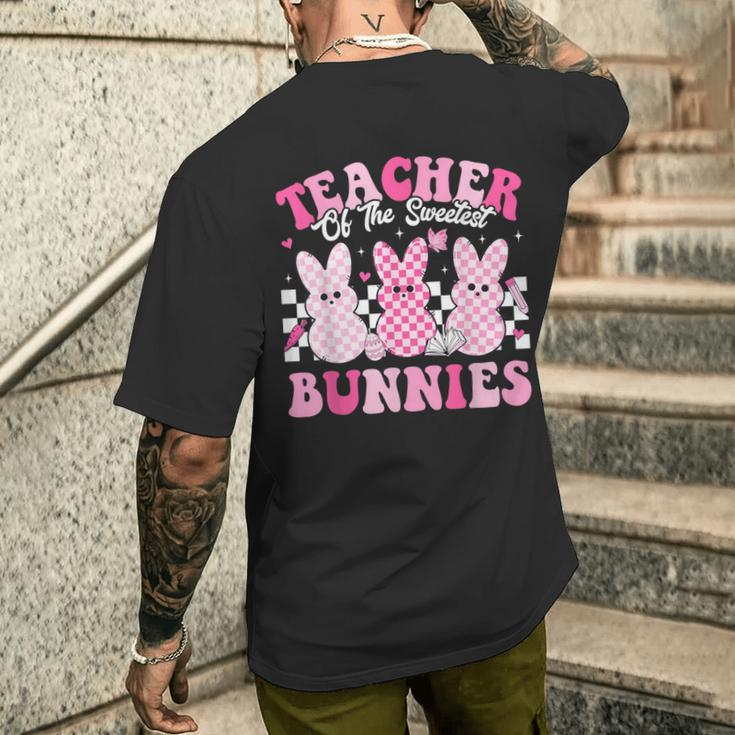 Teacher Of The Sweetest Bunnies Happy Easter Day Teachers Men's T-shirt Back Print Gifts for Him