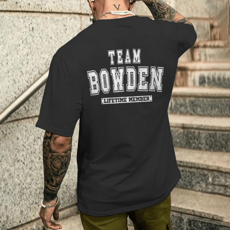 Team Bowden Lifetime Member Family Last Name Men's T-shirt Back Print Gifts for Him