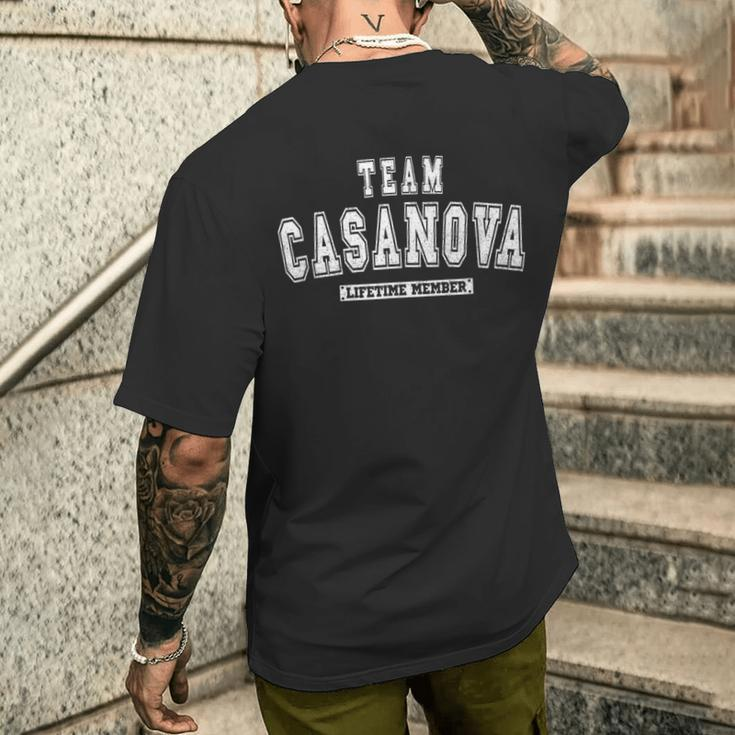 Team Casanova Lifetime Member Family Last Name Men's T-shirt Back Print Gifts for Him