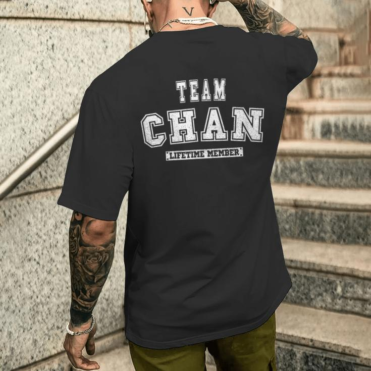Team Chan Lifetime Member Family Last Name Men's T-shirt Back Print Gifts for Him