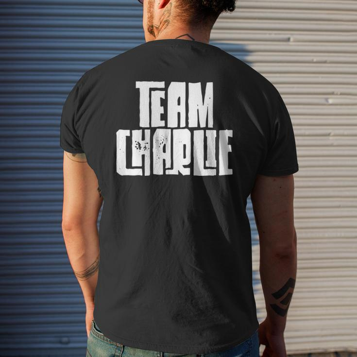 Team Charlie Son Dad Husband Grandson Sports Family Group Mens Back Print T-shirt Gifts for Him