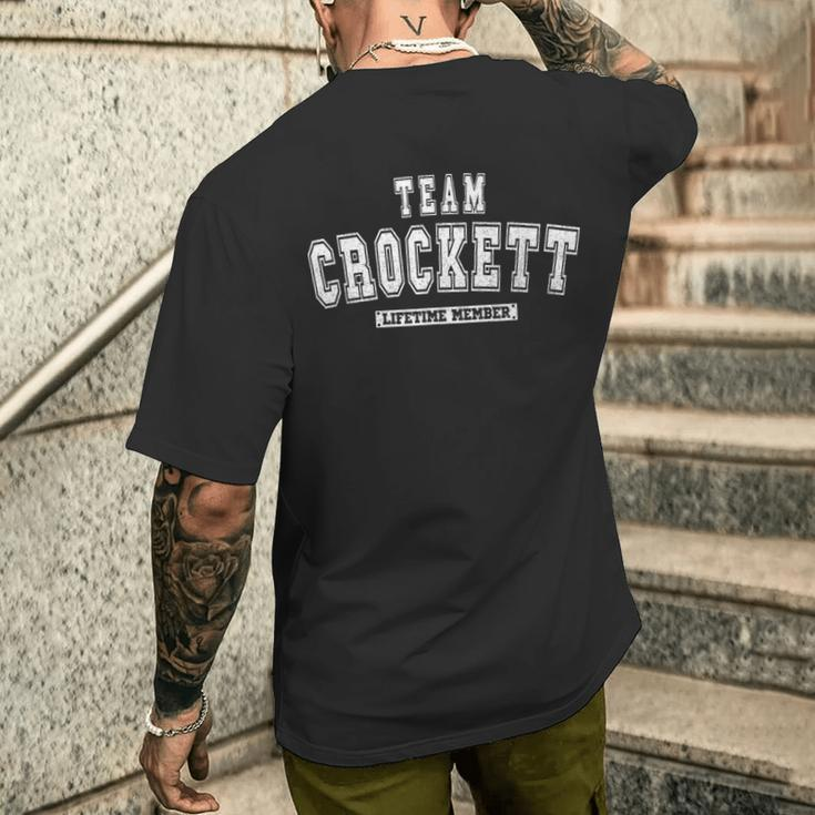Team Crockett Lifetime Member Family Last Name Men's T-shirt Back Print Gifts for Him
