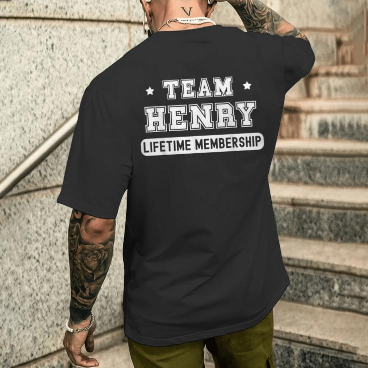 Team Henry Lifetime Membership Family Last Name Men's T-shirt Back Print Gifts for Him