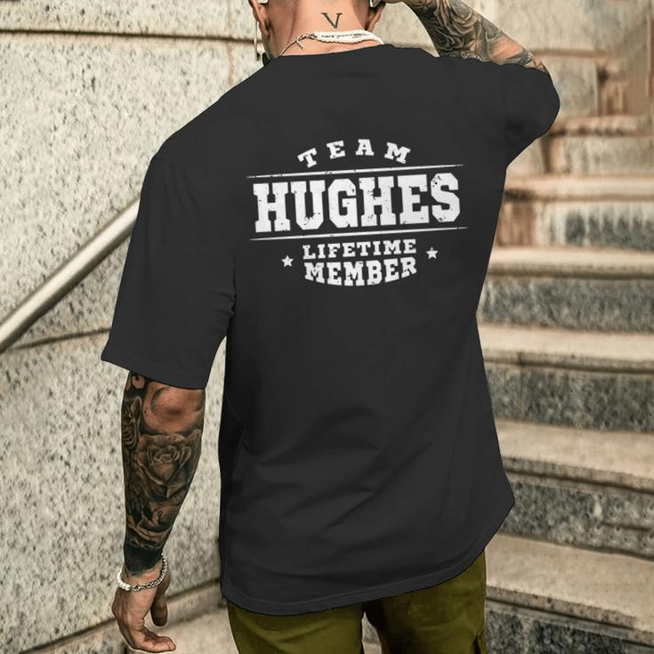 Team Hughes Lifetime Member Proud Family Name Surname Men's T-shirt Back Print Gifts for Him