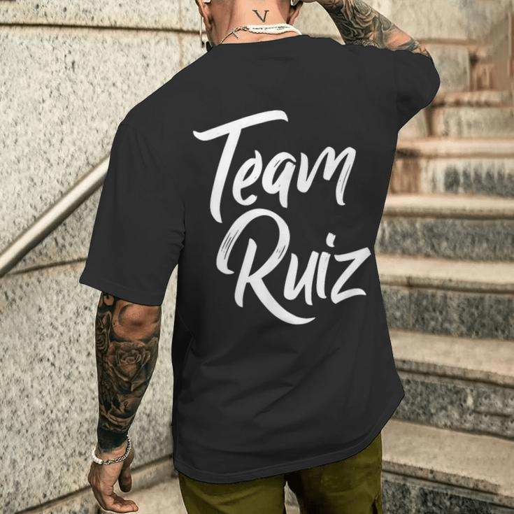 Team Ruiz Last Name Of Ruiz Family Cool Brush Style Men's T-shirt Back Print Gifts for Him