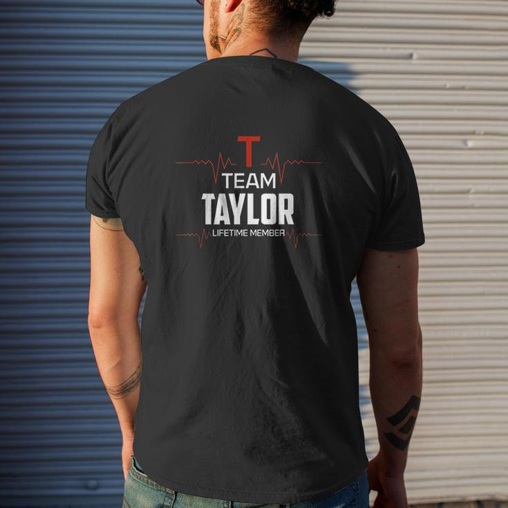 Team Taylor Lifetime Member Surname Last Name Mens Back Print T-shirt Gifts for Him