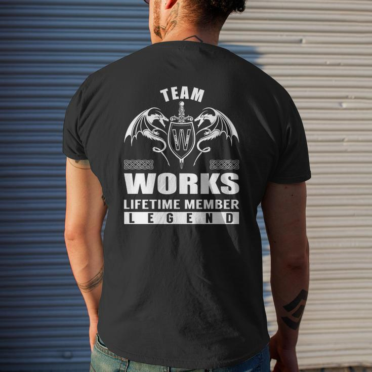 Team Works Lifetime Member Legend Mens Back Print T-shirt Gifts for Him