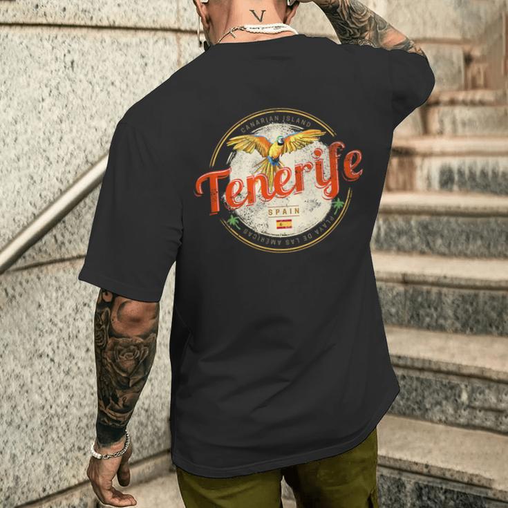 Teneriffa Papagei Kanarische Inseln Spanienintage Souvenir S T-Shirt mit Rückendruck Geschenke für Ihn