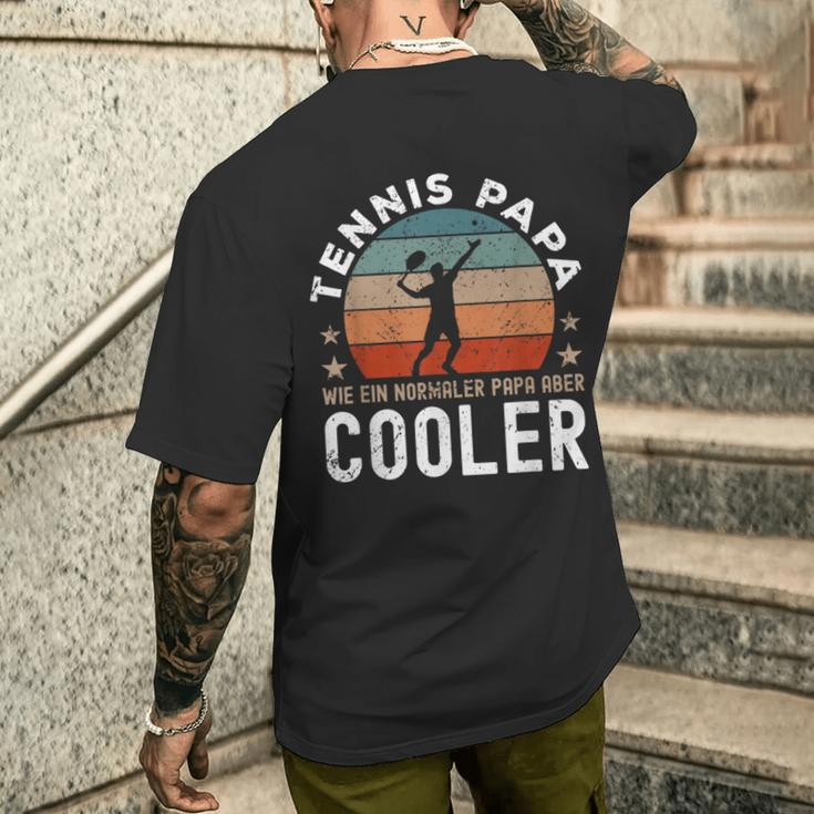 Tennis Papa Tennis Player Slogan T-Shirt mit Rückendruck Geschenke für Ihn