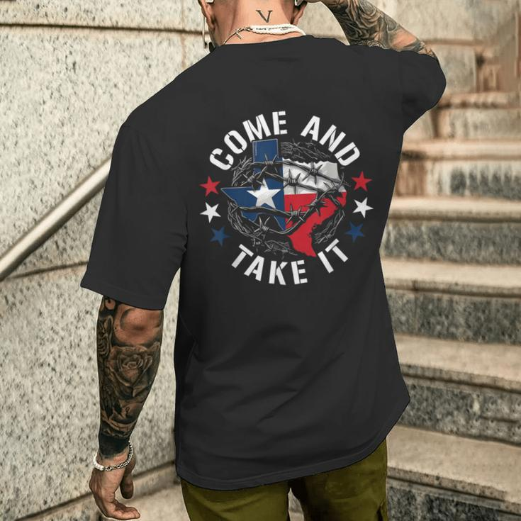 Come And Take It Texas Flag Texas Border Usa State Of Texas Men's T-shirt Back Print Gifts for Him