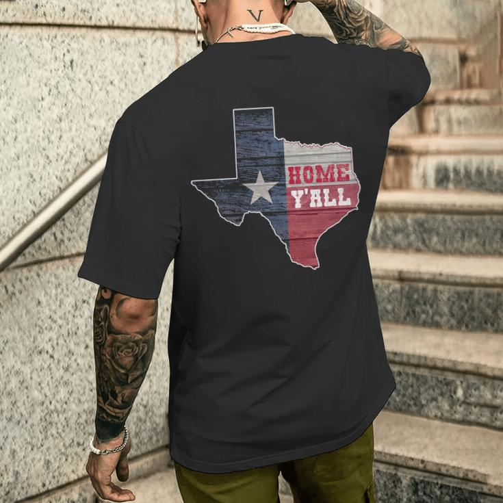 Texas Home Y'all State Lone Star Pride Men's T-shirt Back Print Gifts for Him