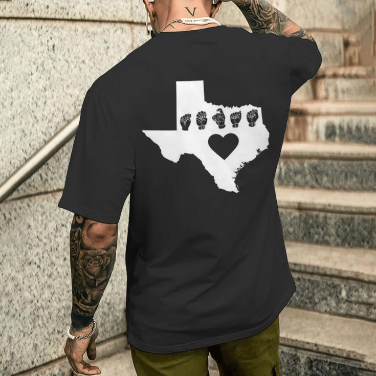 Texas Pride Sign Language Men's T-shirt Back Print Gifts for Him