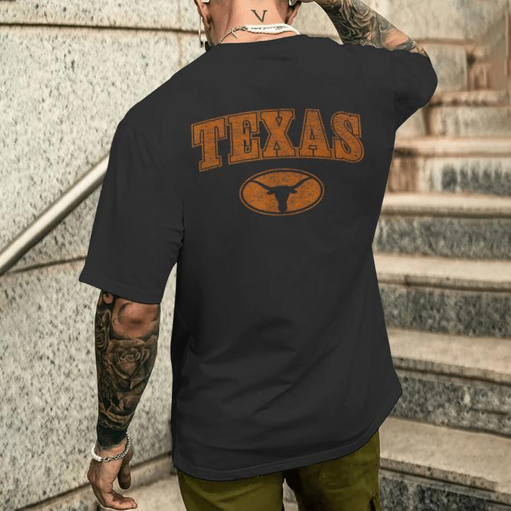 Texas Pride Varsity Town Blank Space Distressed Men's T-shirt Back Print Gifts for Him
