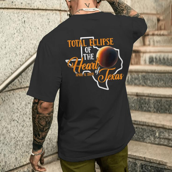 Texas Total Solar Eclipse April 8 2024 Usa Map Totality Men's T-shirt Back Print Gifts for Him