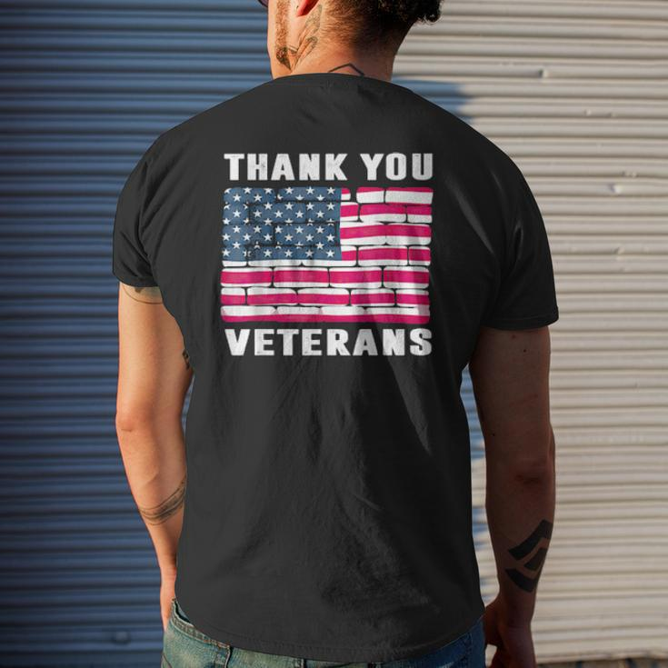 Thank You Veterans Veteran Day Mens Back Print T-shirt Gifts for Him
