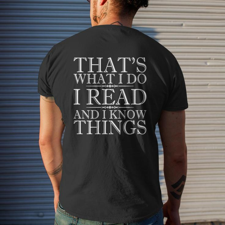 That's What I Do I Read And I Know Things Reading T-Shirt Mens Back Print T-shirt Gifts for Him