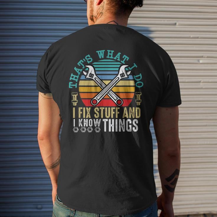 That´S What I Do I Fix Stuff And I Know Things V2 Mens Back Print T-shirt Gifts for Him