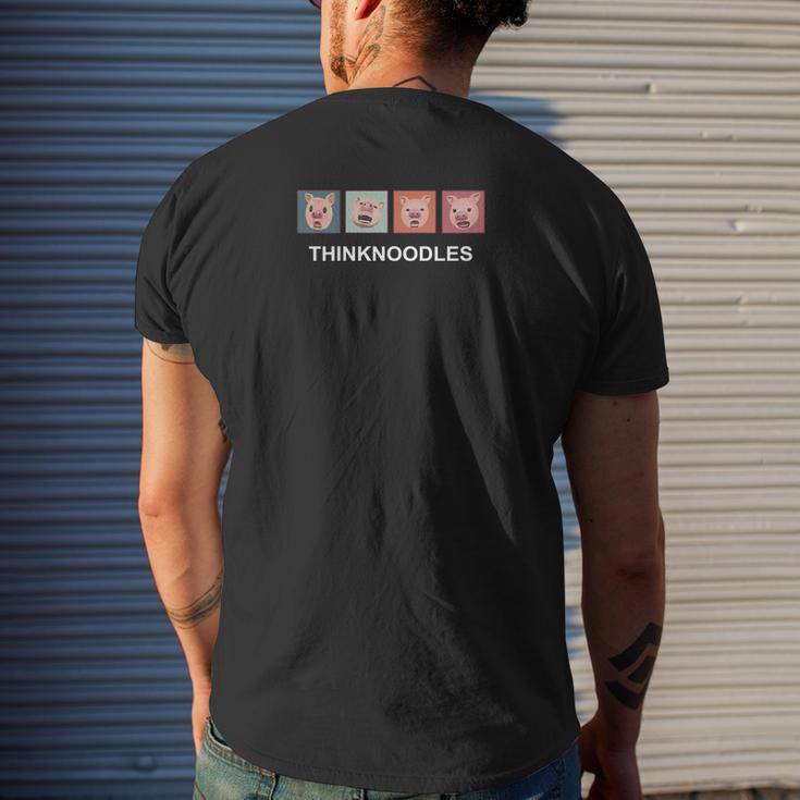 Thinknoodles Pig Mens Back Print T-shirt Gifts for Him