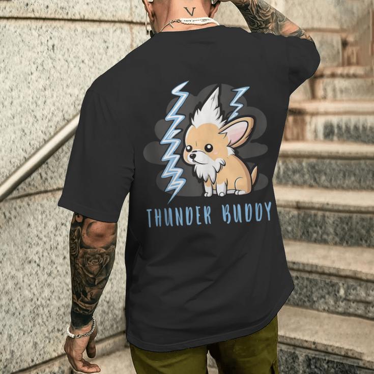 Thunder Buddy Dog Afraid Of Thunders Men's T-shirt Back Print Funny Gifts