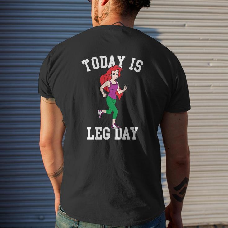 Today Is Leg Day Ariel Little Mermaid Run Gym T Shirt Mens Back Print T shirt Thegiftio UK