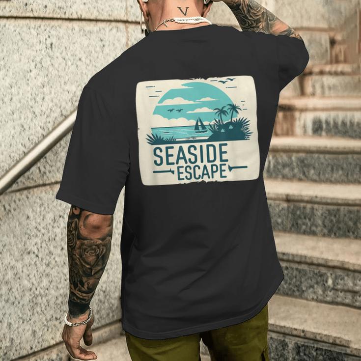 Tolle Flucht Am Meer Mit Segelboot-Kostüm T-Shirt mit Rückendruck Geschenke für Ihn