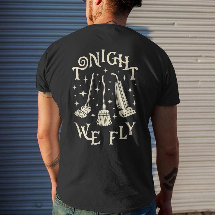 Tonight We Fly Witch Brooms Fall Graphic Vintage Halloween V2 Mens Back Print T-shirt Gifts for Him